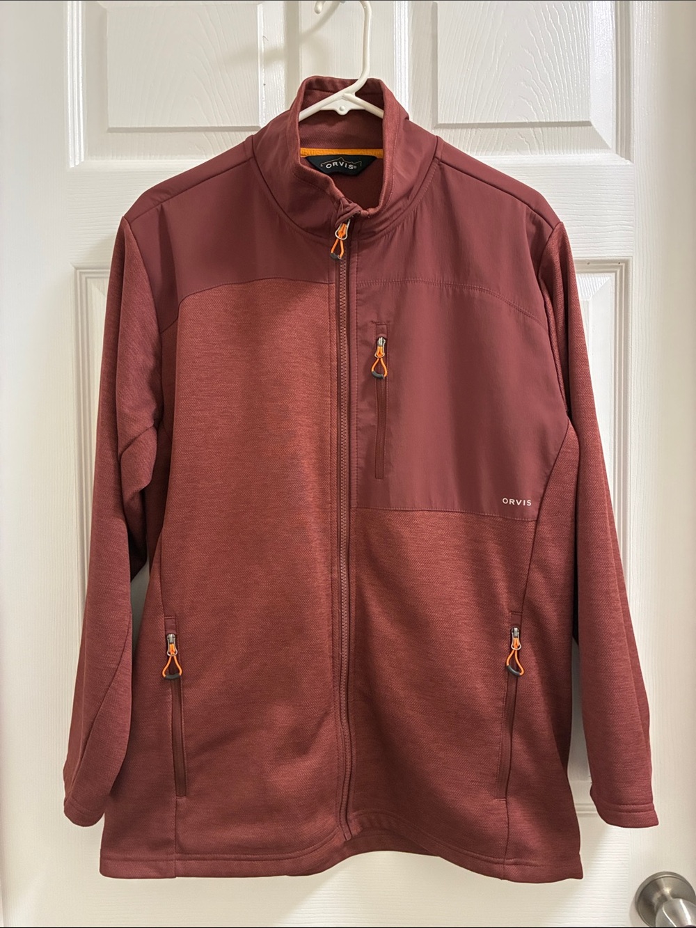 Orvis Men's Brick Red Full-Zip Shirt Jacket Medium